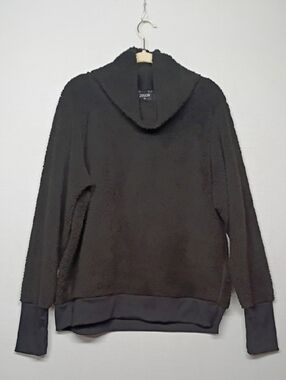 ZELOS Black Women's Cowl Neck Sherpa Sweater